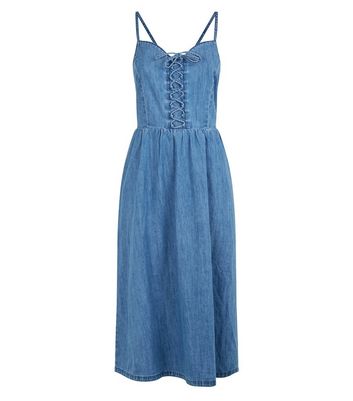 new look denim dress midi