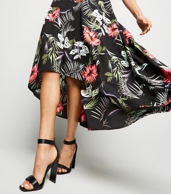 Blue Vanilla Black Tropical Dip Hem Dress New Look shop for Blue Vanilla Black Tropical Dip Hem Dress New Look at Shopo