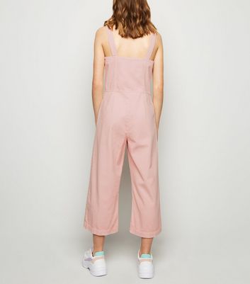 new look pink denim jumpsuit