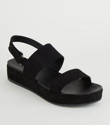 flatform black sandals