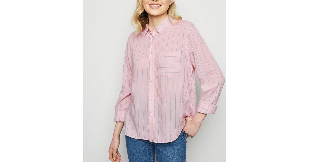 Pink Stripe Pocket Front Shirt | New Look