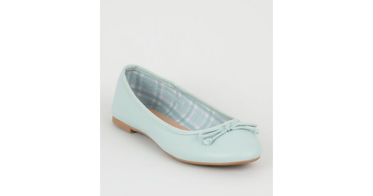 Mint Green Leatherlook Ballet Pumps New Look