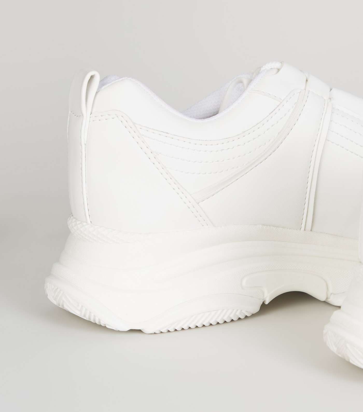 White Leather-Look Chunky Trainers Image 4