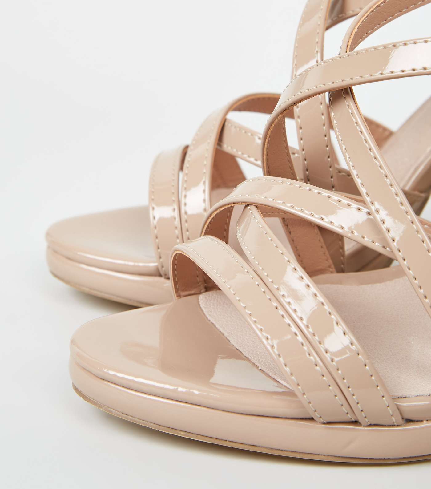 Nude Comfort Flex Patent Strappy Heeled Sandals Image 4