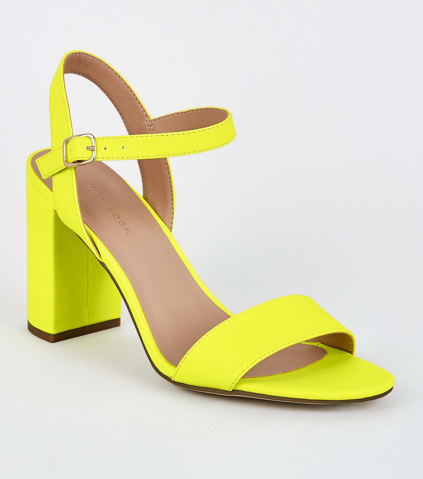 Yellow Neon 2 Part Block Heels