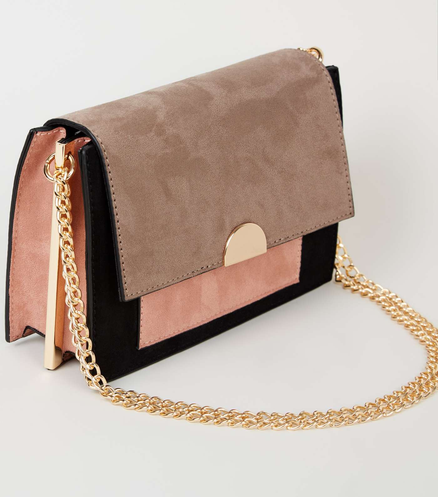 Pink Colour Block Chain Shoulder Bag  Image 3