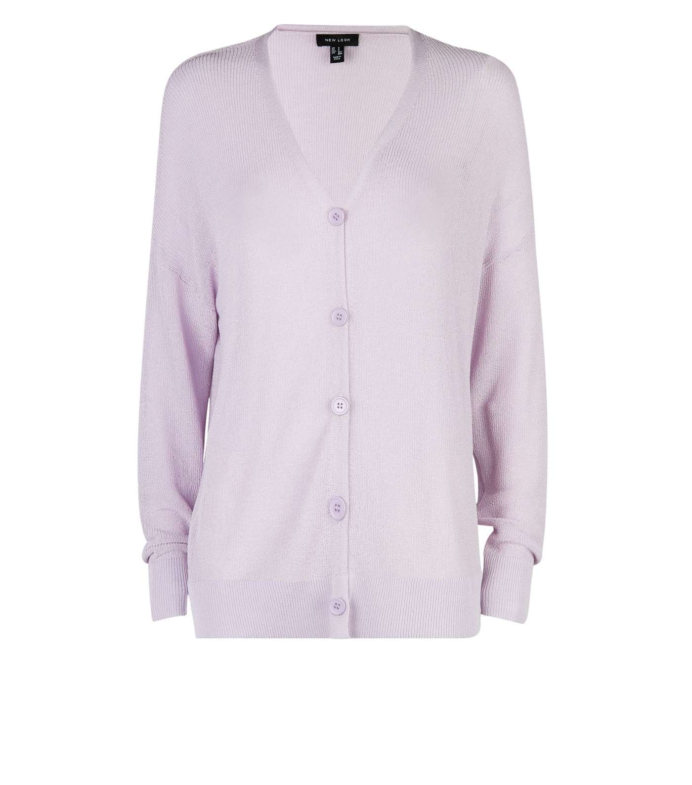 Lilac Mesh Knit Button Up Cardigan Image 4