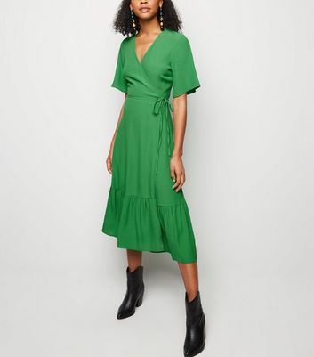 New Look Green Wrap Dress Outlet Store ...