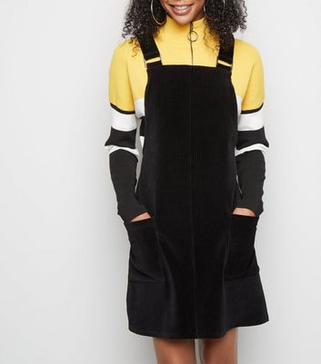 cord pinafore dress new look