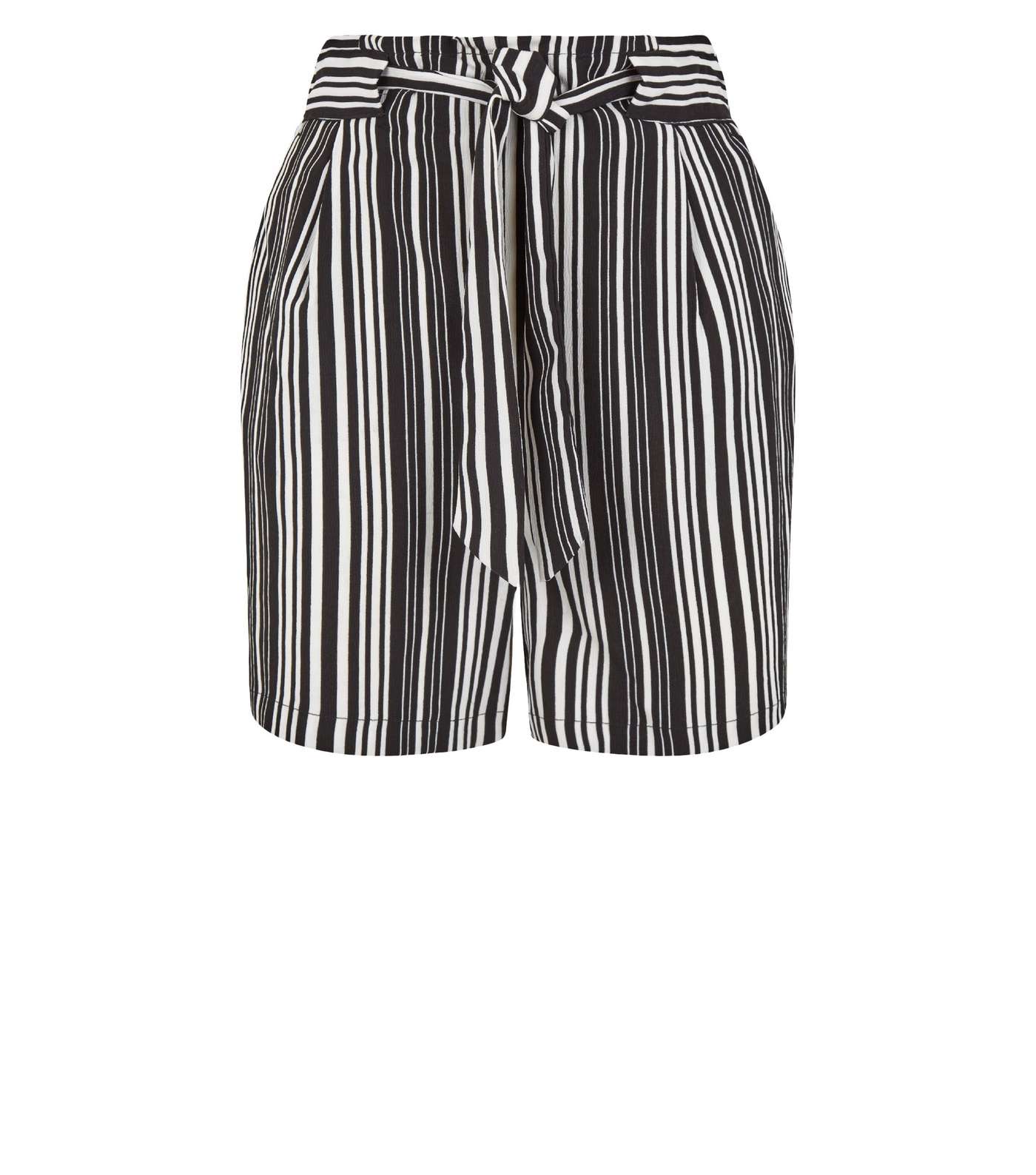 Black Stripe High Waist Shorts Image 4