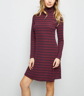 ribbed roll neck dress