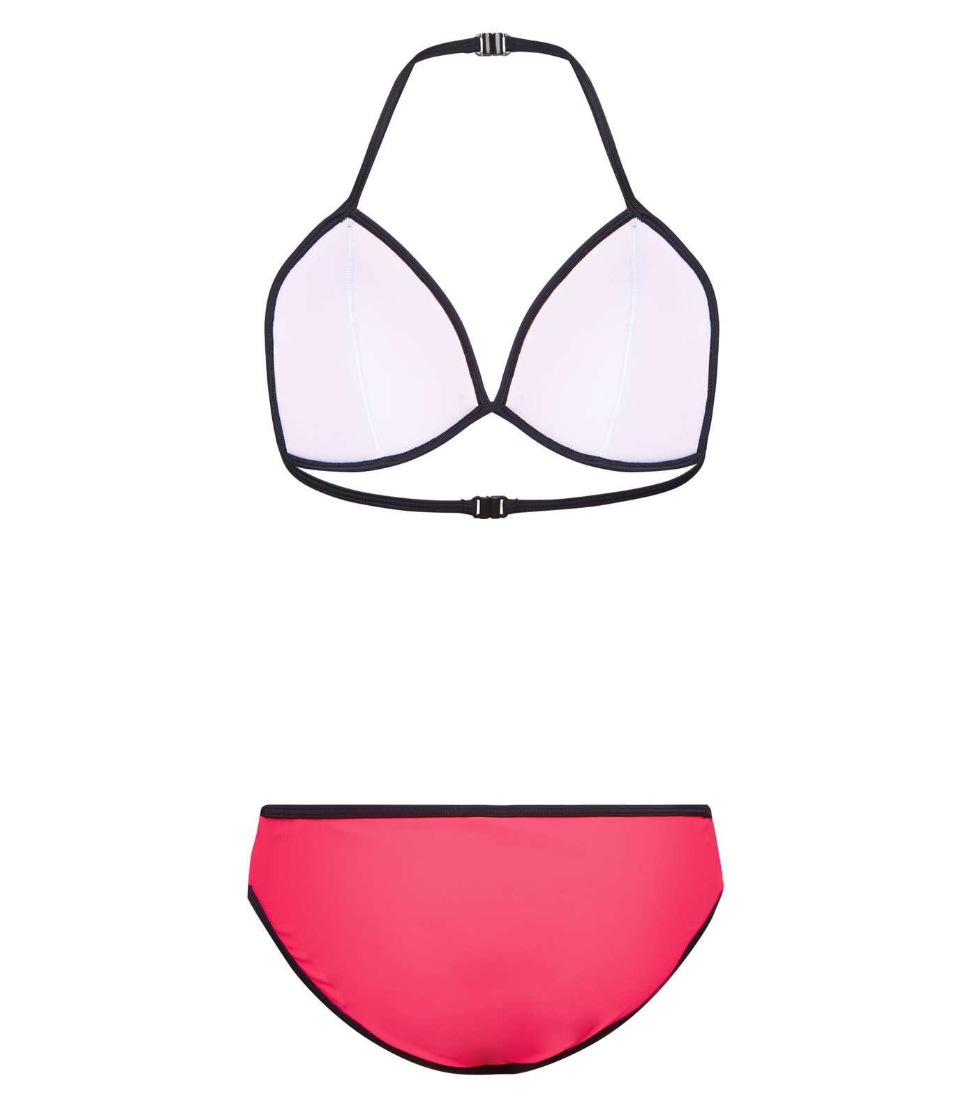 Girls Pink Colour Block Bikini Set  Image 2