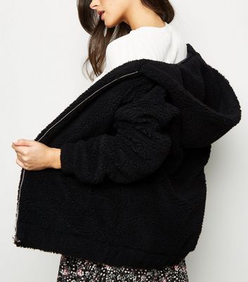 black teddy borg bomber jacket