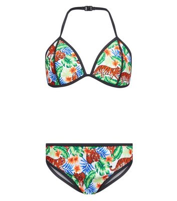tiger print bikini set