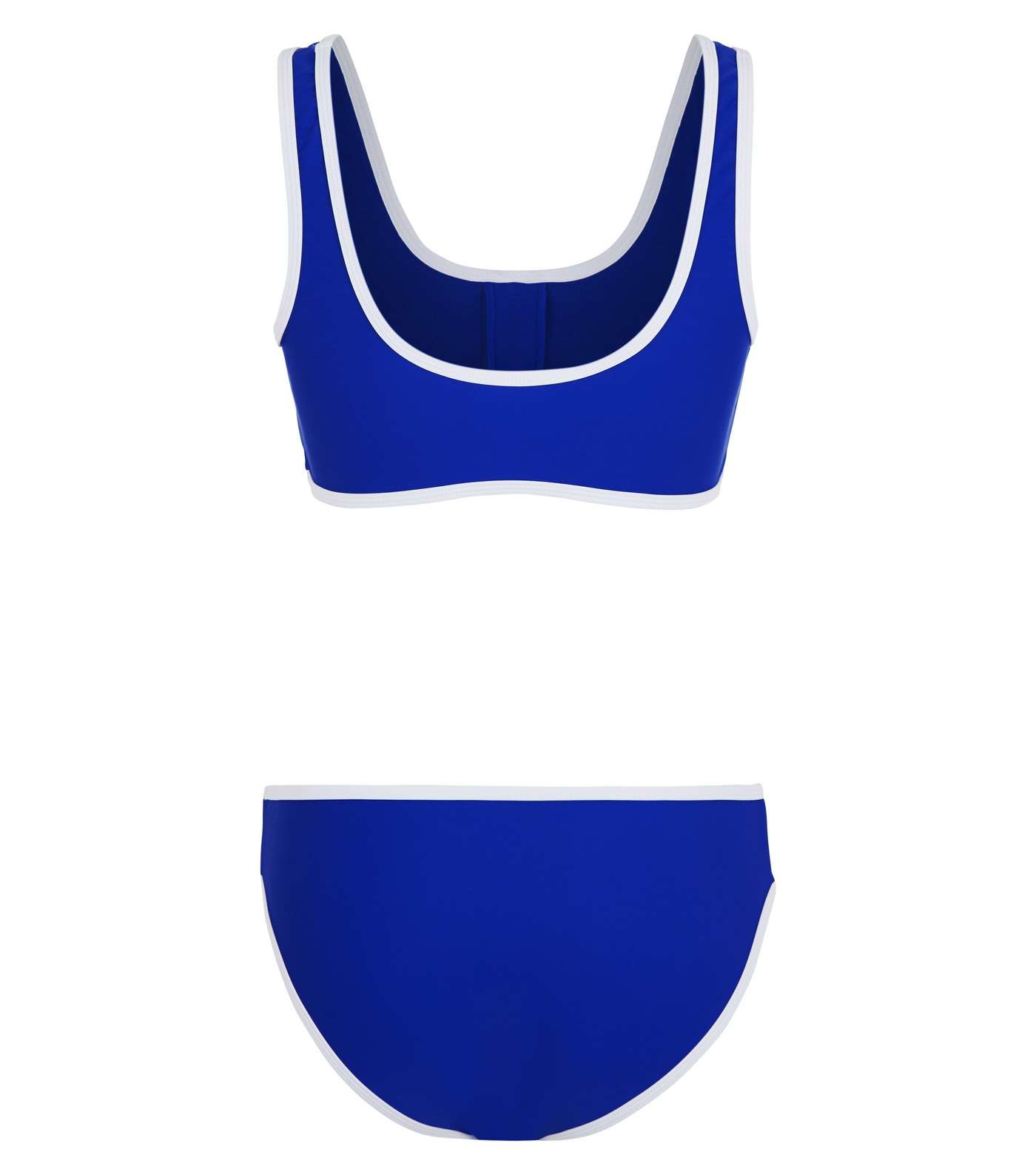 Girls Blue Zip Crop Bikini Set  Image 2