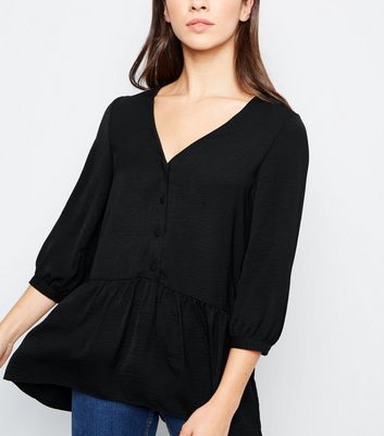 new look black peplum top