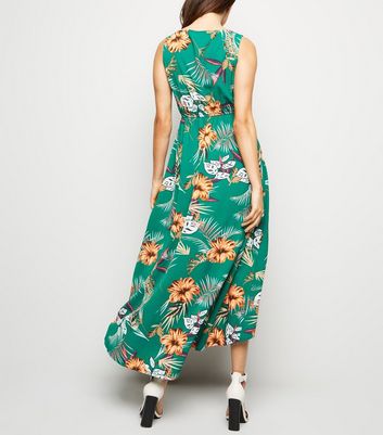 Blue Vanilla Green Tropical Dip Hem Dress New Look shop for Blue Vanilla Green Tropical Dip Hem Dress New Look at Shopo