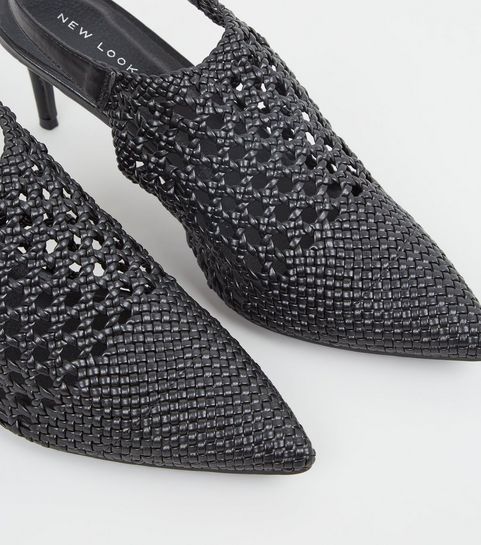 Chaussures à Talons New Look - Daim Noir Avec Clous Argentés - Pointure UK 5 (FR 38) - Occasion