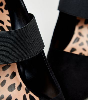 black and leopard print heels