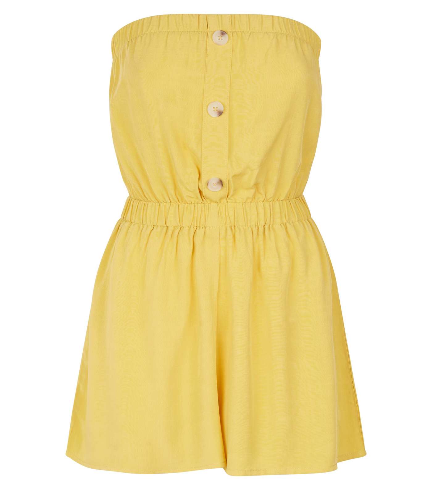 Yellow Button Front Bandeau Playsuit Image 4