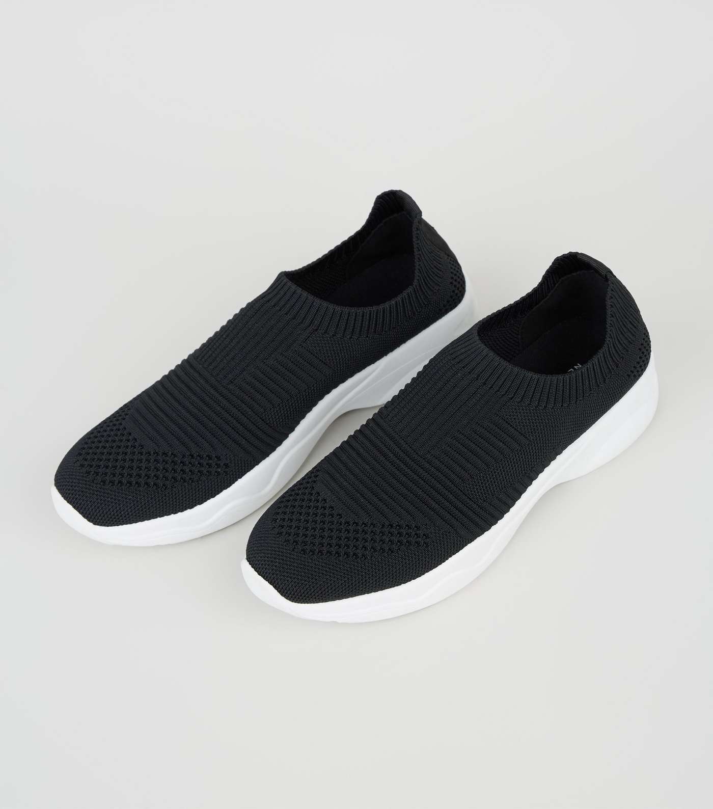 Black Knit Sock Trainers Image 4