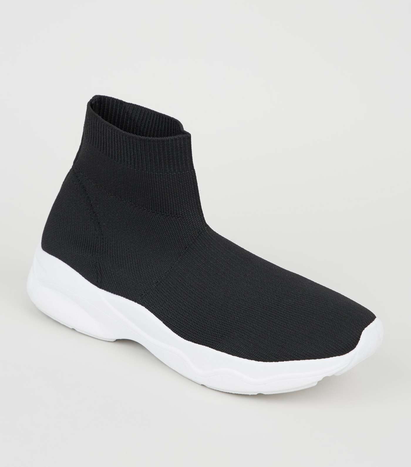 Black Knit High Top Sock Trainers
