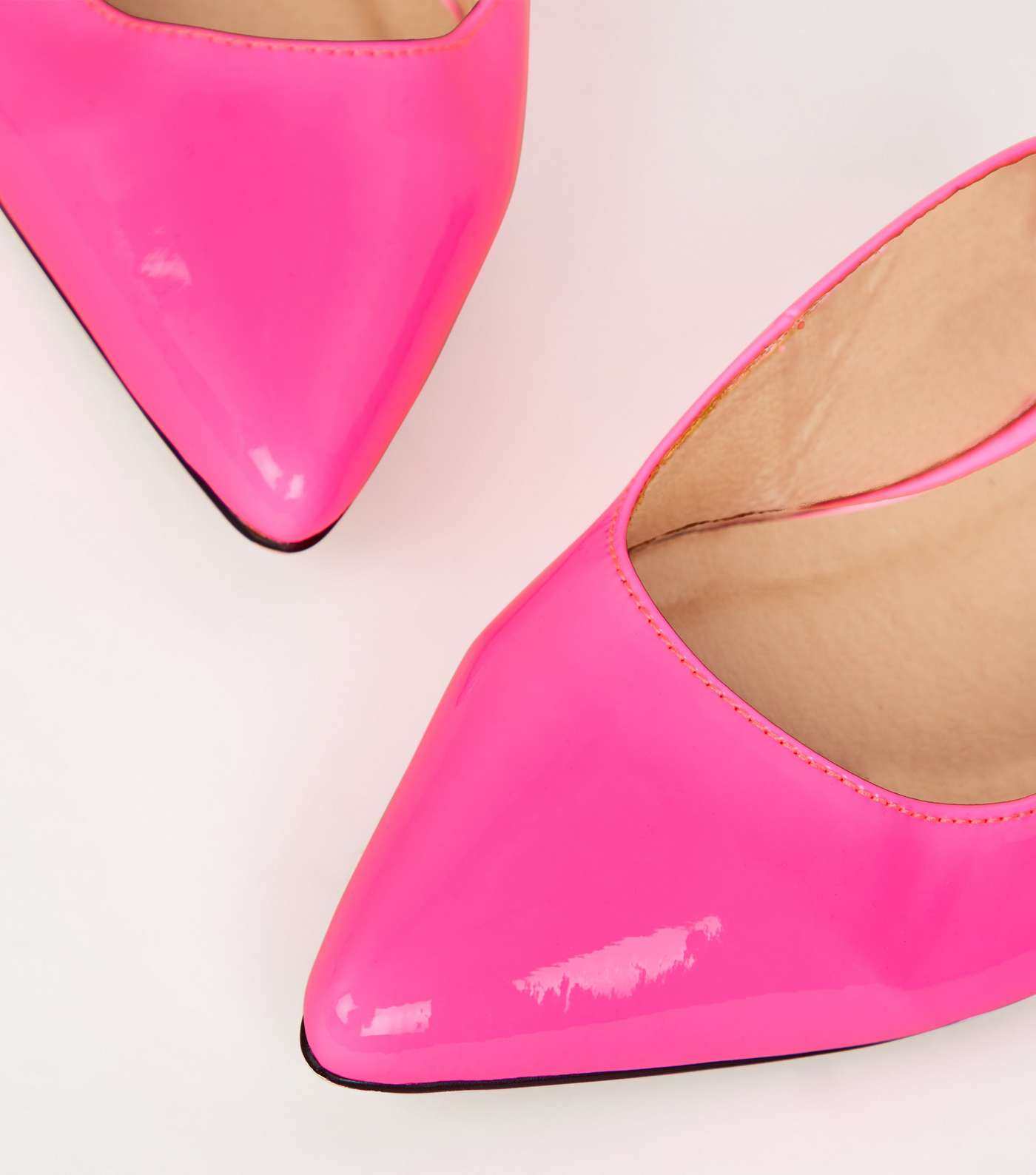 Bright Pink Neon Leather-Look Slingbacks Image 3