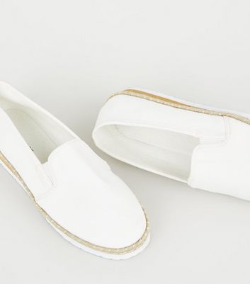white canvas espadrilles