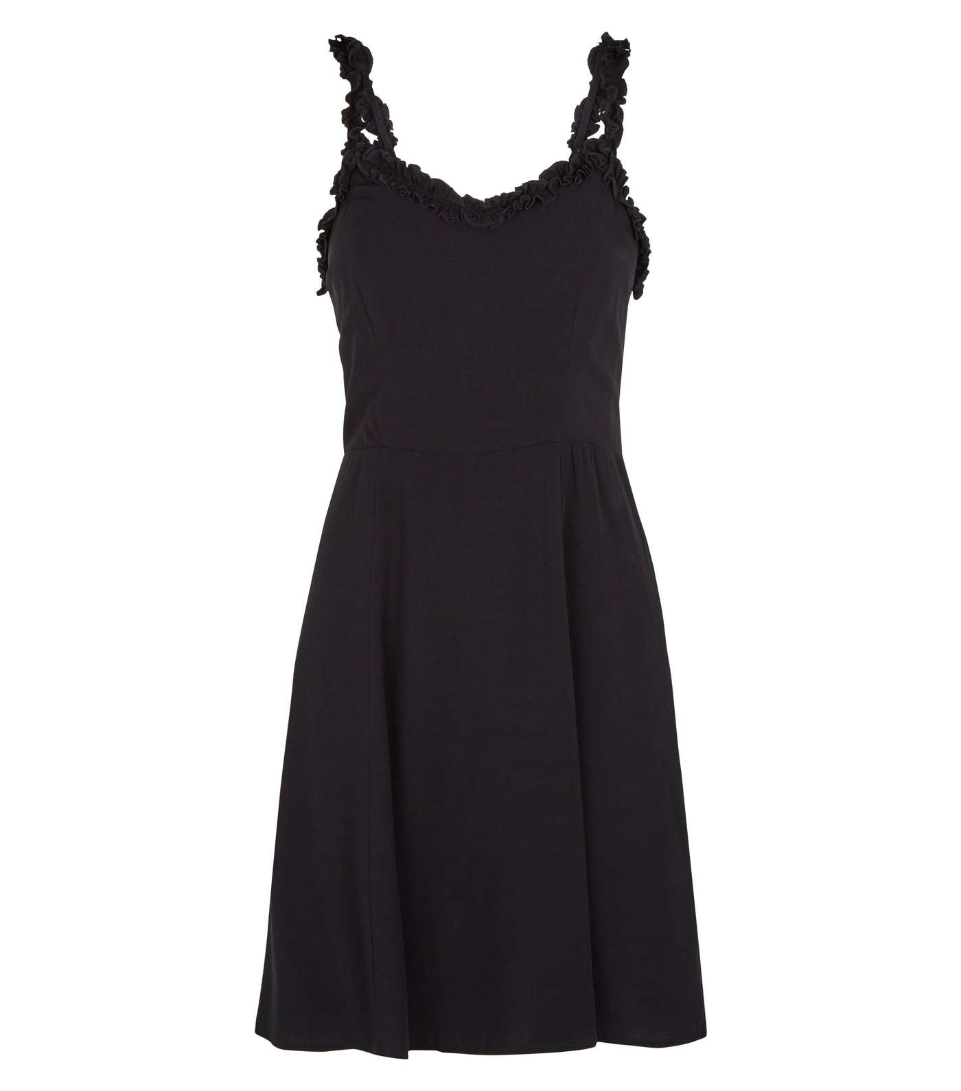 Black Frill Trim Mini Dress Image 4