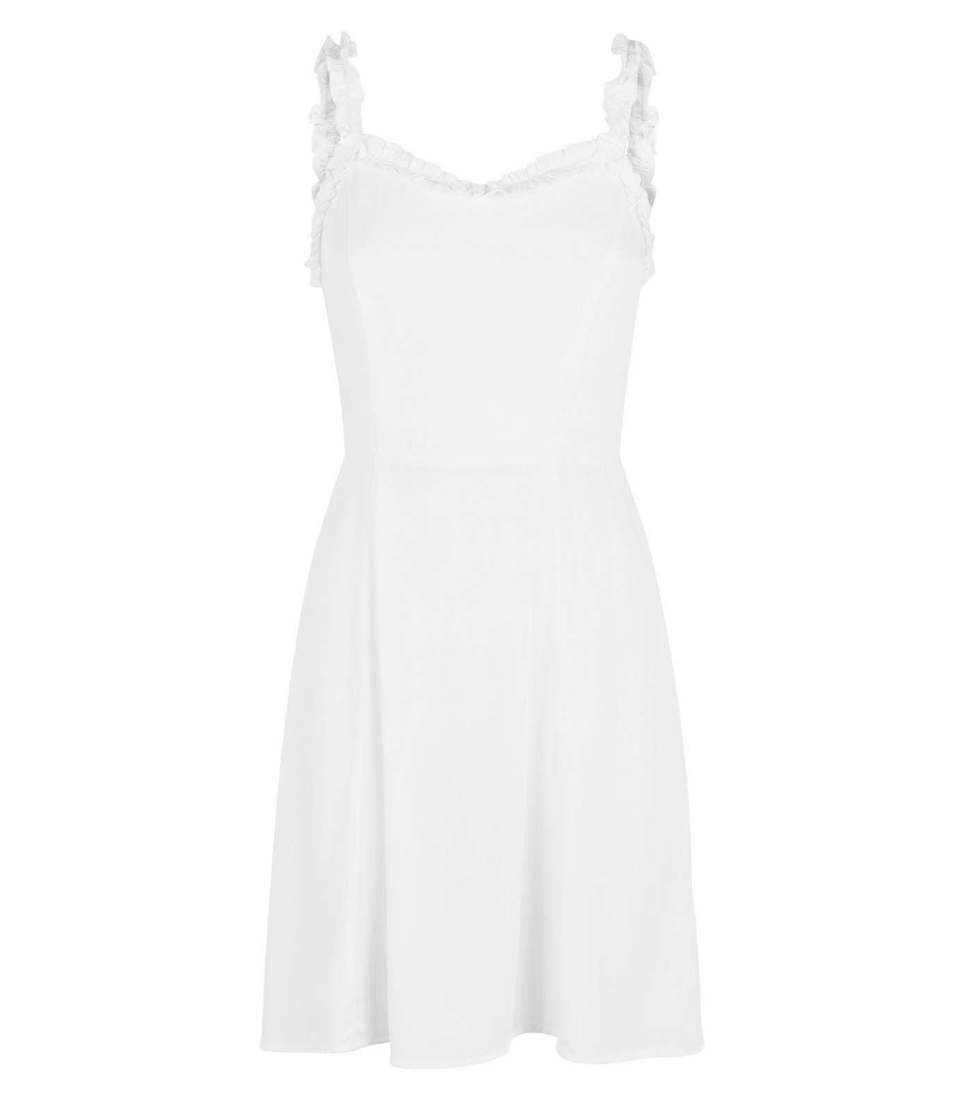 White Frill Trim Mini Dress Image 4