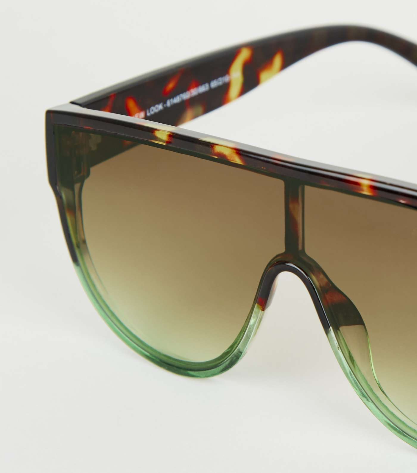 Green Faux Tortoiseshell Flat Top Sunglasses Image 4