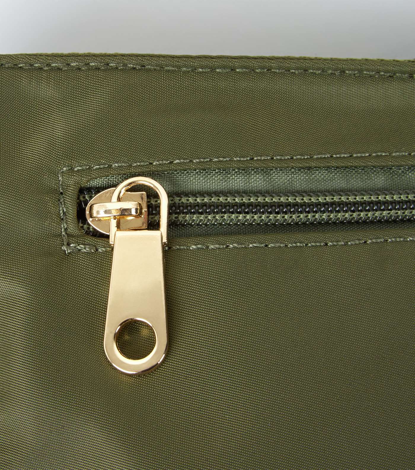 Khaki High Shine Utility Zip Bum Bag Image 5