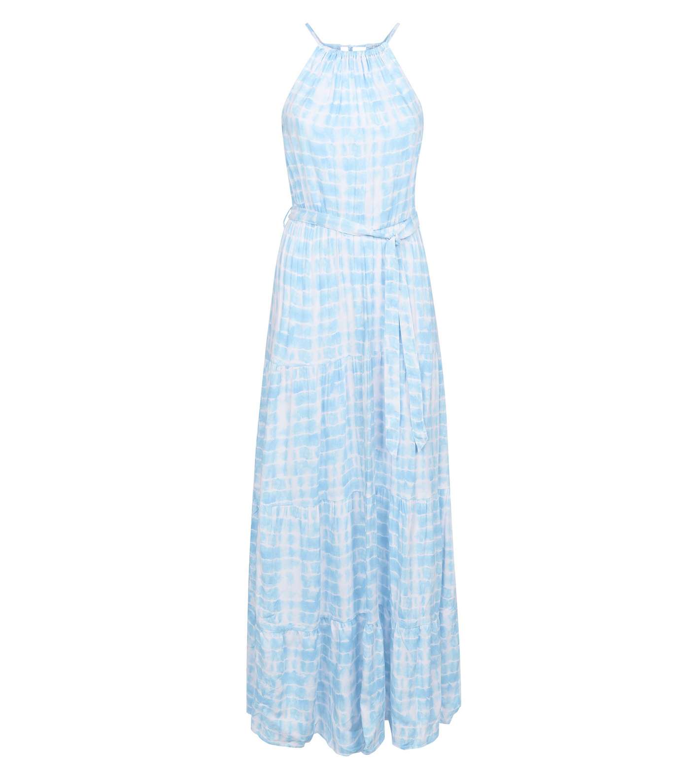 Blue Tie Dye Halterneck Maxi Dress  Image 3