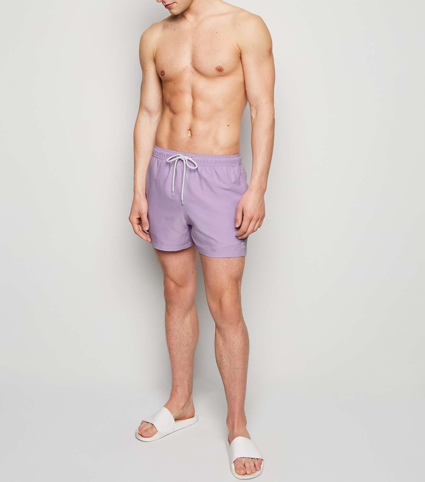 Lilac Embroidered Circle Swim Shorts