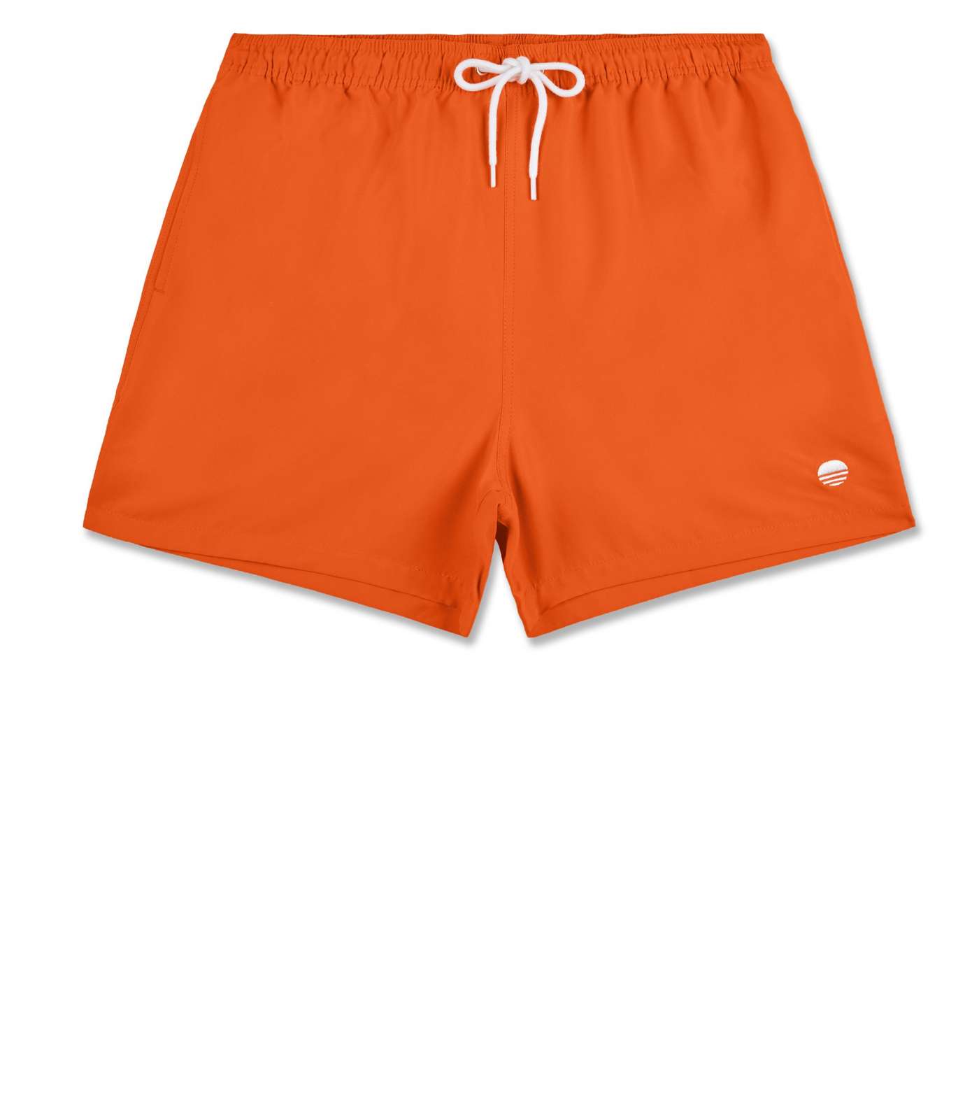 Orange Embroidered Circle Swim Shorts Image 4