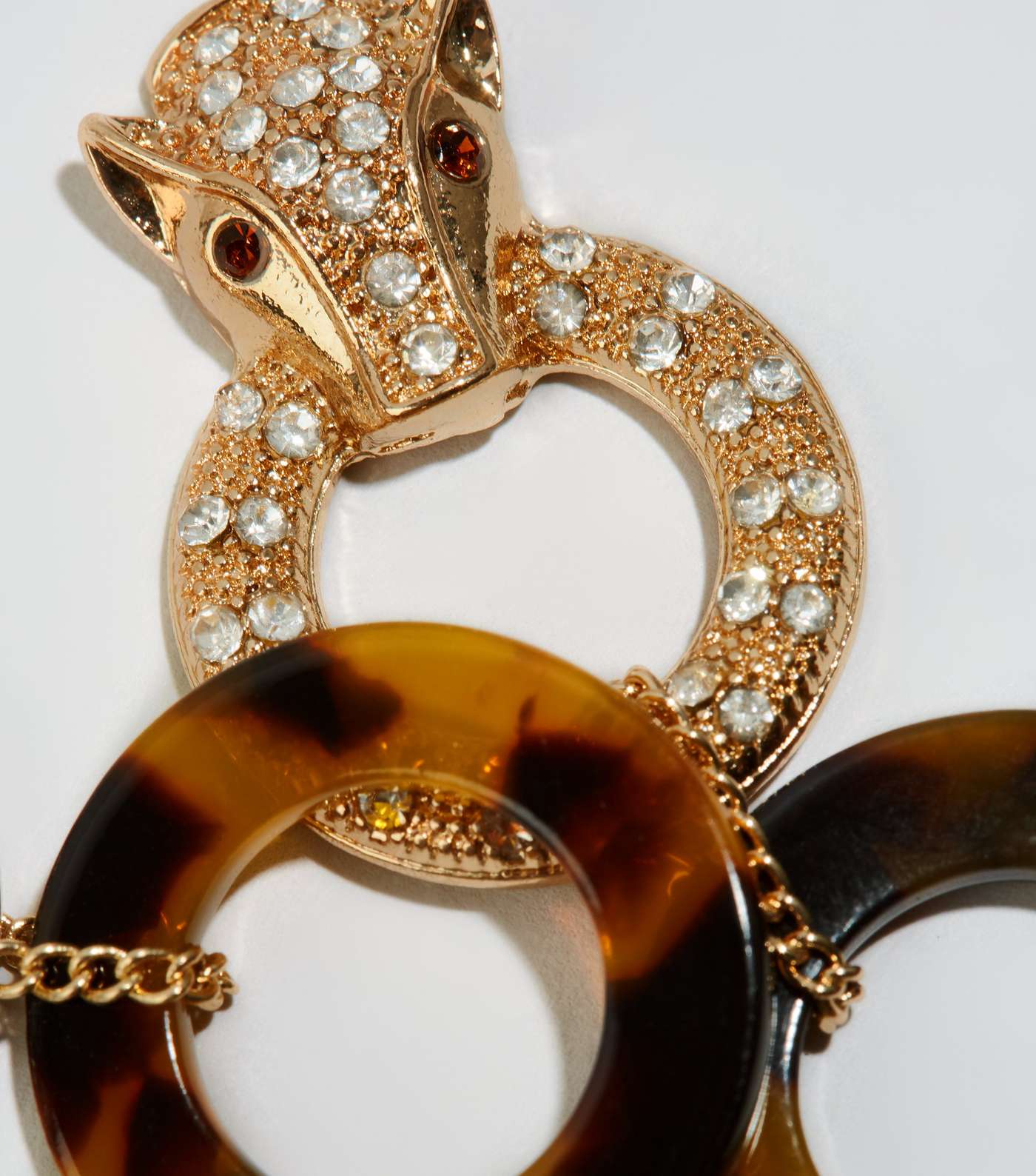 RE:BORN Gold Panther Door Knocker Drop Resin Earrings Image 3