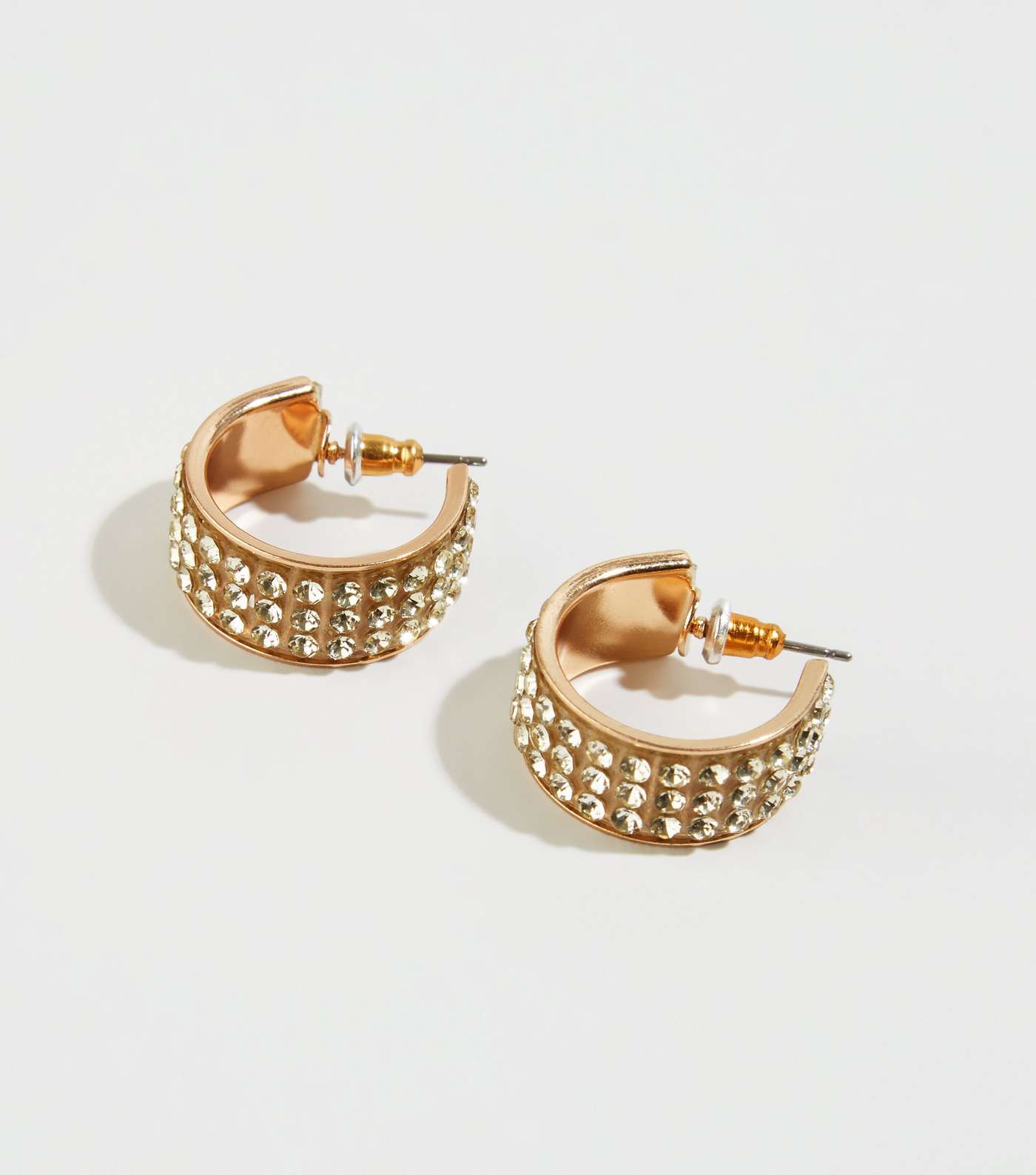 Gold Diamanté Mini Hoop Earrings