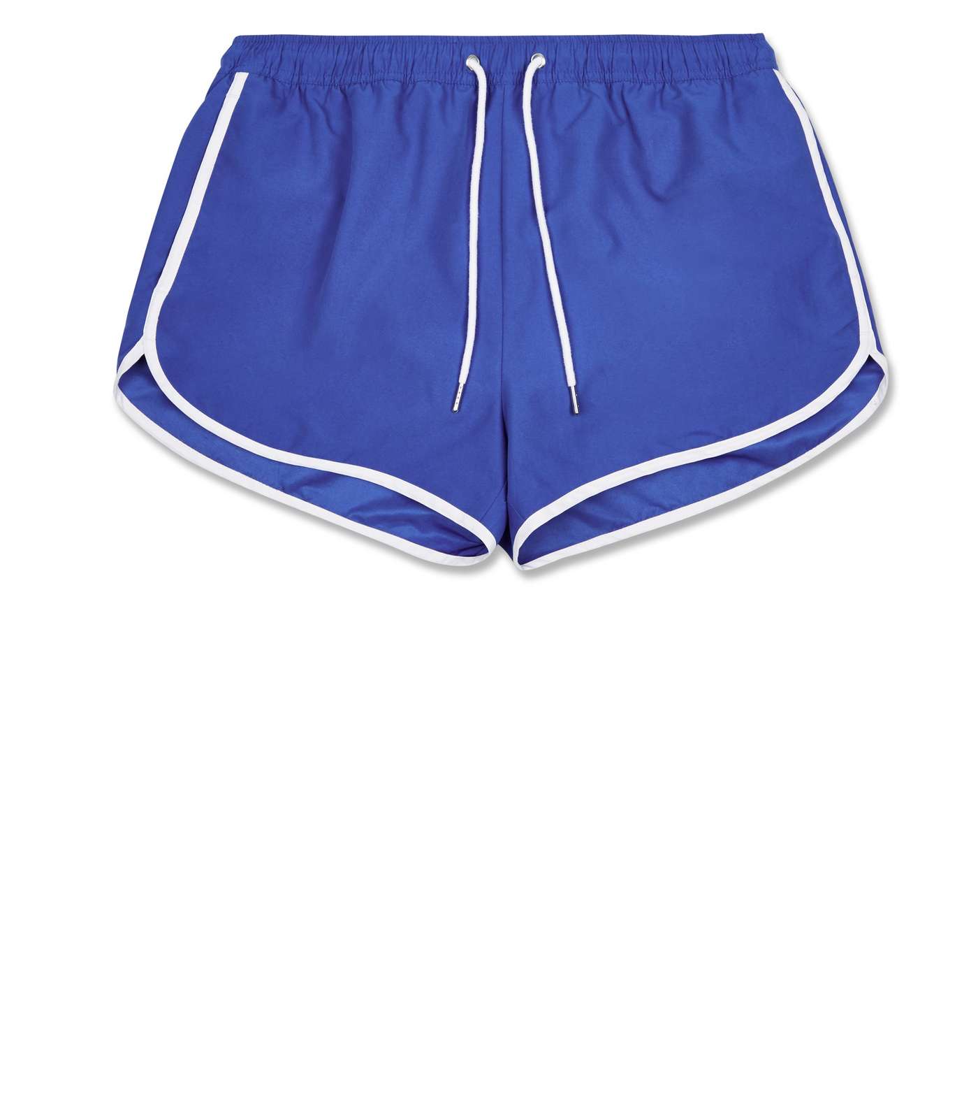 Bright Blue Contrast Piping Swim Shorts Image 4