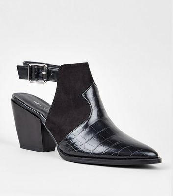 black shoe boots new look
