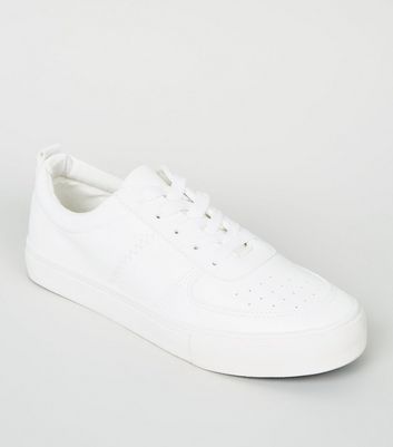 girls all white trainers