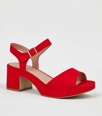 red high heel shoes wide fit