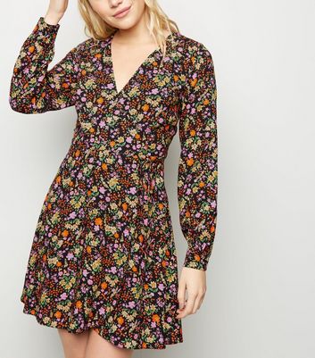 new look orange floral dress