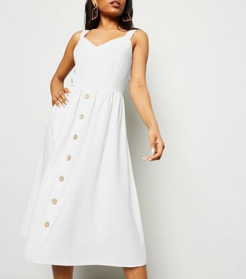 new look white linen dress