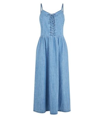 new look denim dress midi