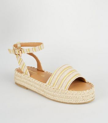 yellow flatform sandals