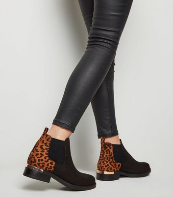 Wide fit clearance leopard boots