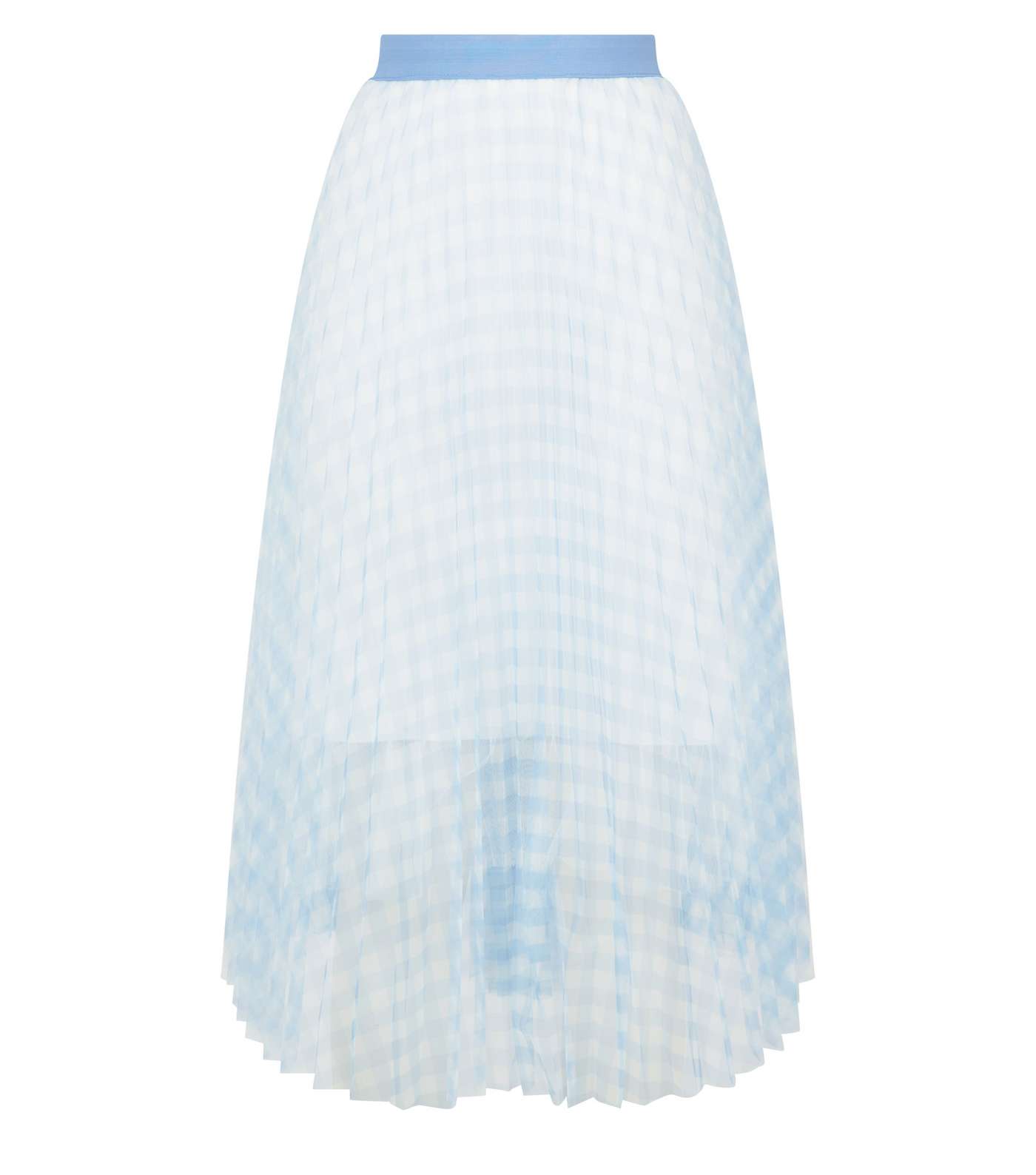 Blue Vanilla Pale Blue Check Mesh Skirt Image 4