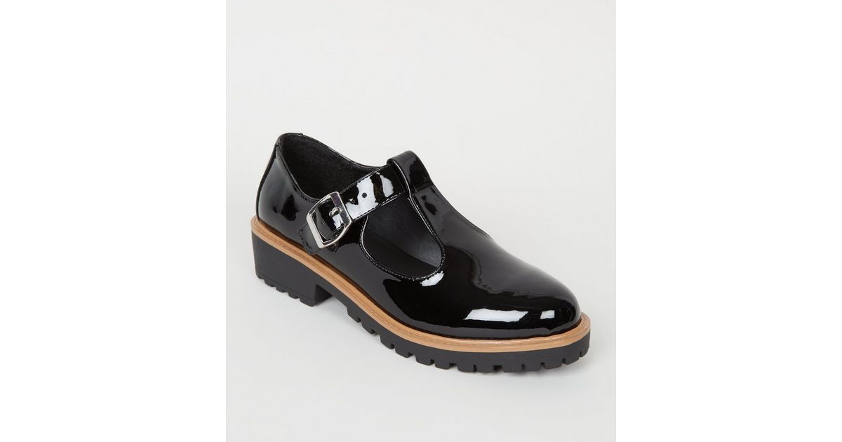 Girls Black Patent TBar Shoes New Look