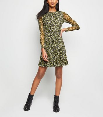 new look floral mesh dress