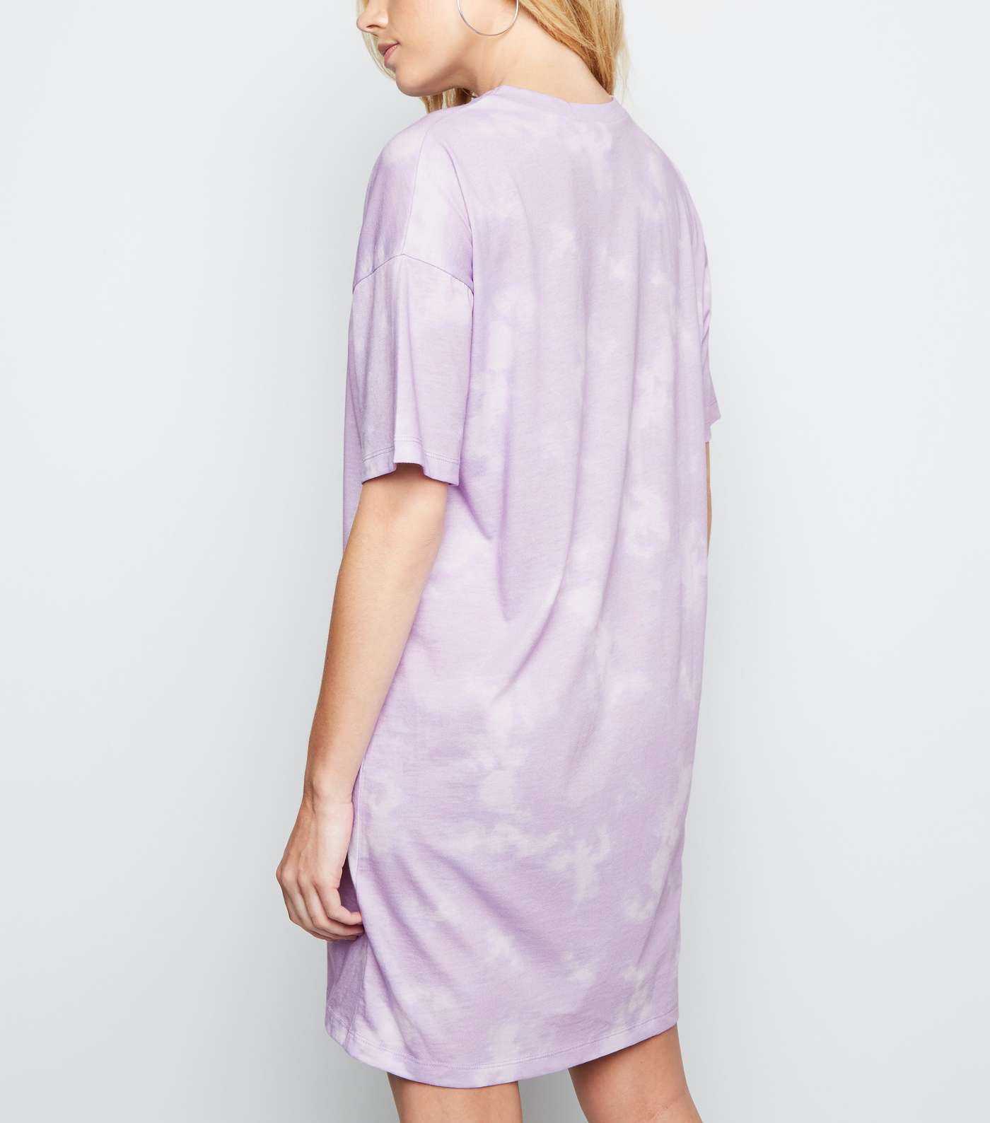 Purple Tie Dye Jersey T-Shirt Dress  Image 3